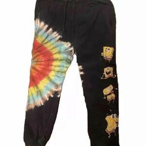 SpongeBob Black Tie-Dye Sweatpants